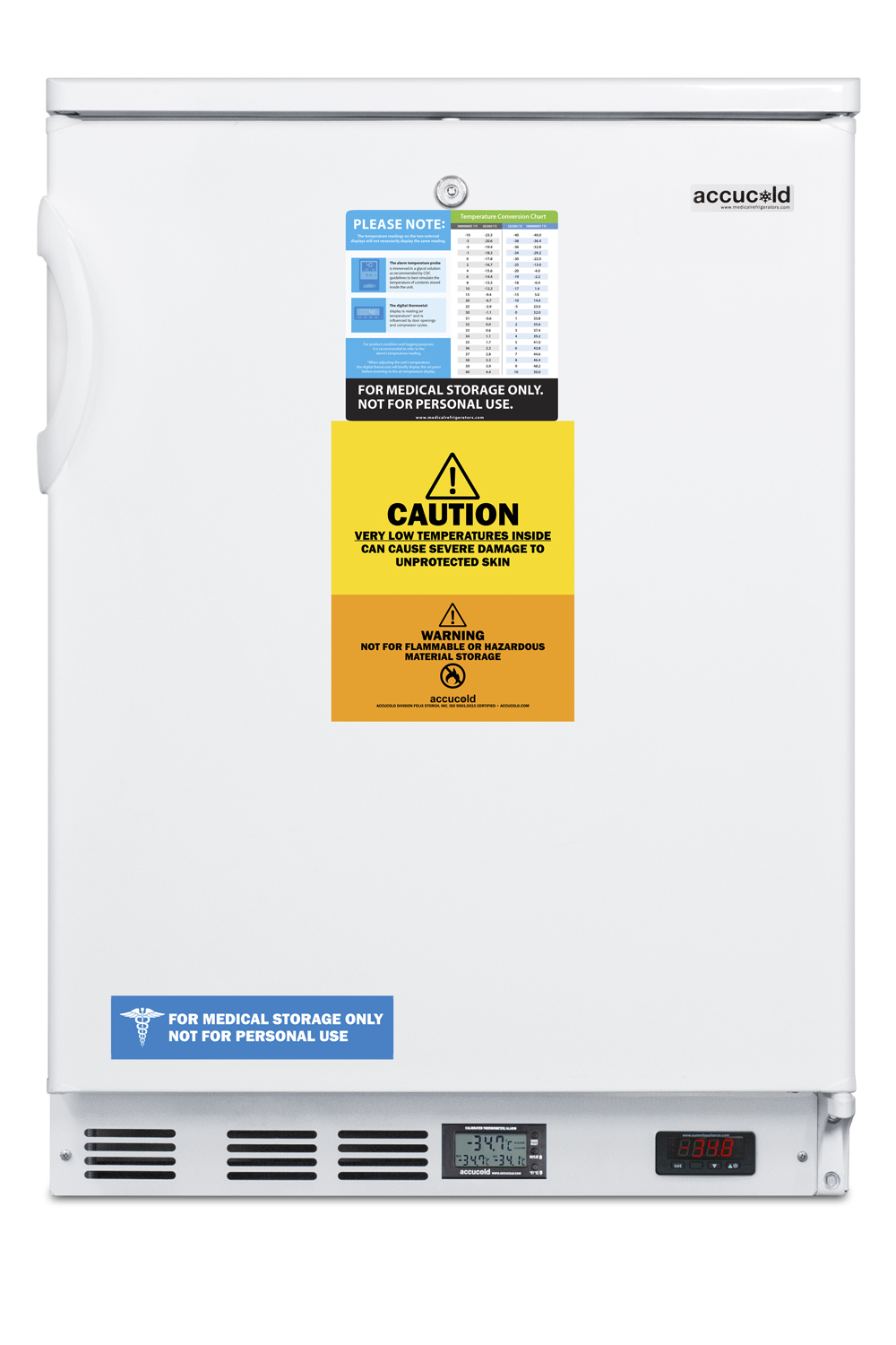 Built-in undercounter laboratory freezer capable of -35 C (-31 F) operation